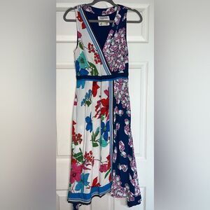 Anthropologie Maeve Botanica Floral Faux Wrap Dress Size 4 GUC